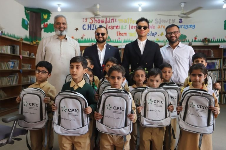 Jaafar Jackson with Team TCF and TCF Students at TCF Korangi School