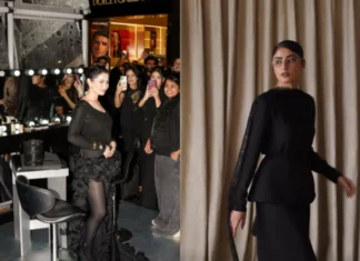 Hania Aamir, Sajal Ali Shine in All-Black at International Beauty Brand Launch in Lahore