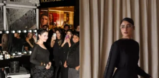 Hania Aamir, Sajal Ali Shine in All-Black at International Beauty Brand Launch in Lahore