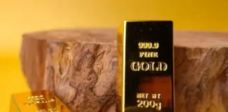 Gold price drops Rs15,100 per tola in local market